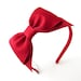 Red Bow Headband Snow White Costume Prop Pretend Play Dark Red