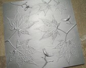 Japanese Maple Leaf Botanical Tile, Recycled Cast Aluminum Wall Art, 9 x 9 inches