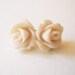 Antique Ivory Rose Earrings- Surgical Steel- 10mm