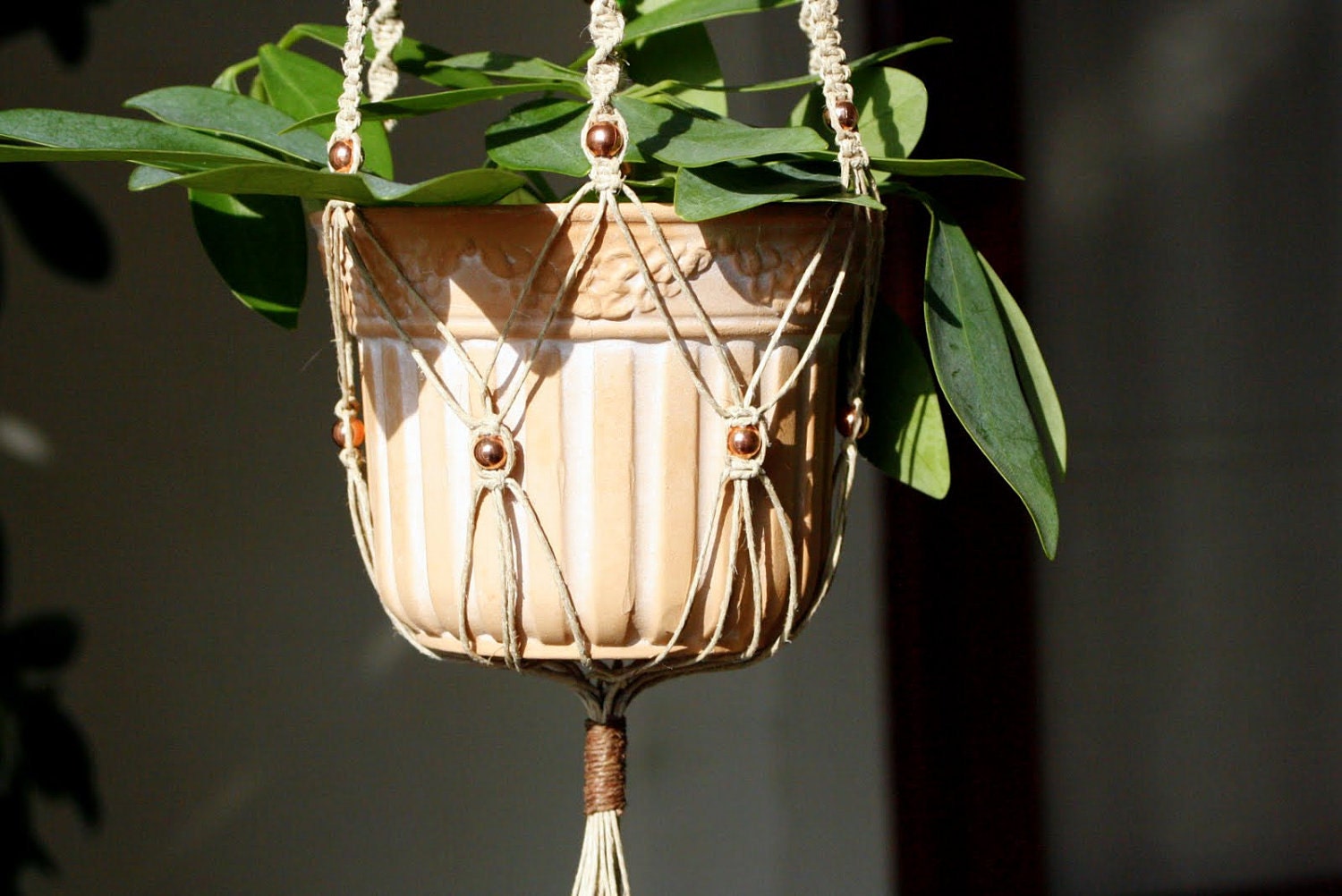 Macrame Plant Hanger- San Polo - Natural Hemp Hanging Basket- Handmade In Italy- Plant Jewelry-Sale Priced