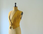 Vintage 1970s suede sand gilet. camel vest