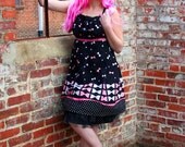 bow border empire waist sun dress lolita