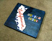California License Plate Map Artwork Miniature Size