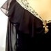 1920s Black Sheer FlowyRESERVED for Rockabilly Cat // Dropwaist Dress Speakeasy Sexu Tea Stained Lace Collar //  