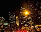 Street Lights in Minneapolis 12x18 fine art photograph on metallic paper,  home decor, wall art