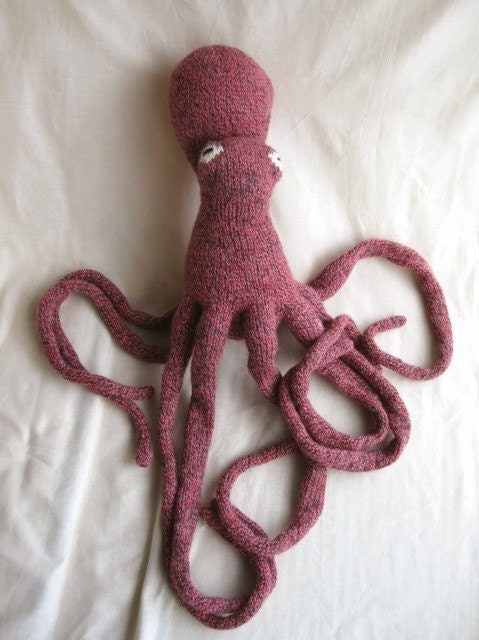 34-inch Knit Octopus Amigurumi (pink)