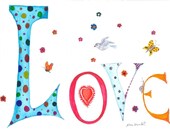 love  8x11" print, poster, illustration, home decor, present, butterfly, flower, bird, heart,