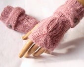 Hand Knit Gloves, Fingerless mitten, Winter Fashion, Fall Fashion,  Pink Gloves,  Arm Warmer, Holiday Accessories, Winter Accessories