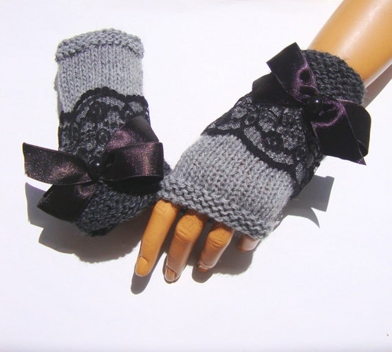 Gray Half Finger- Fingerless Gloves