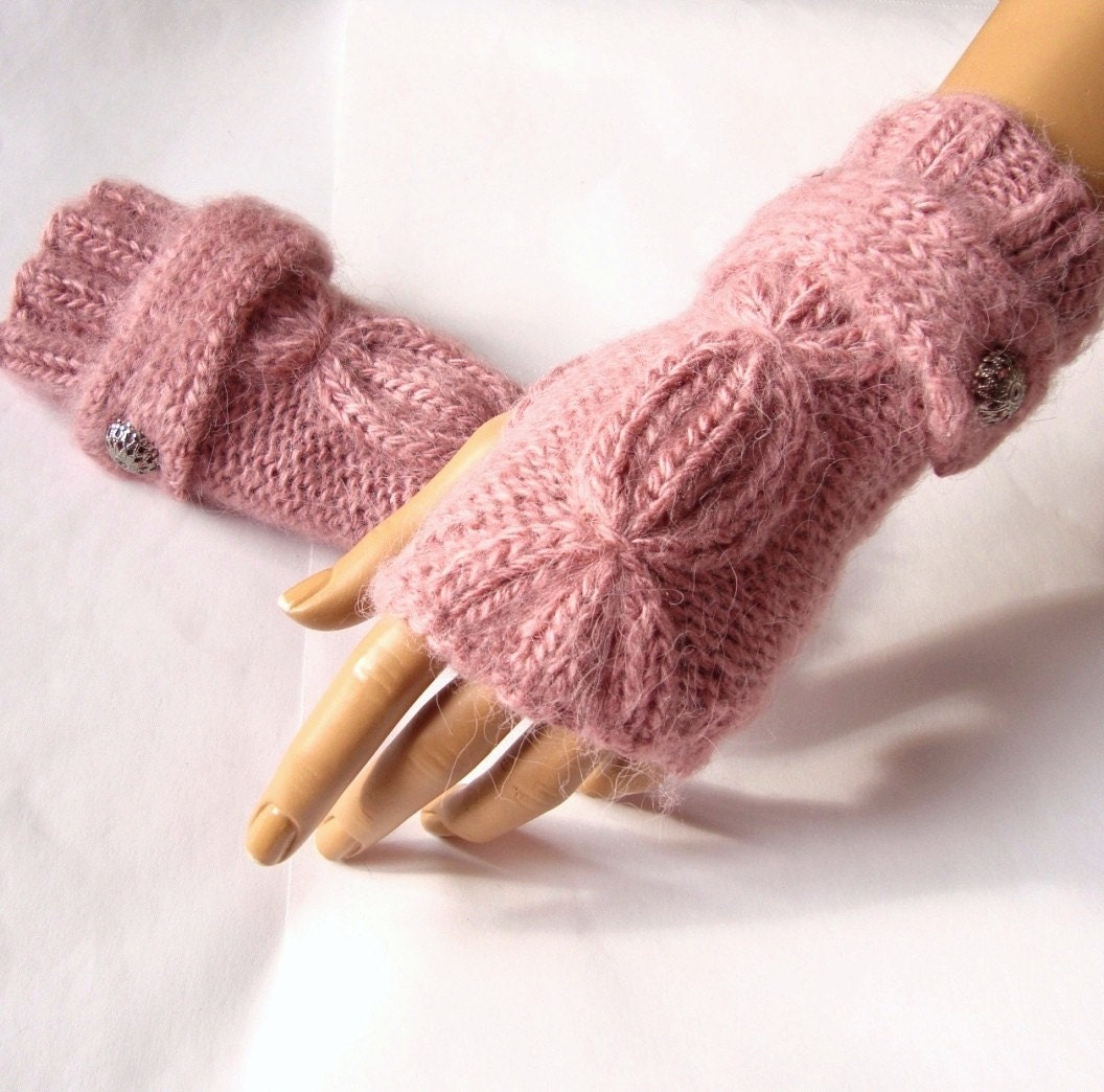 Hand Knit Gloves, Fingerless mitten, Winter Fashion, Fall Fashion, Pink Gloves, Arm Warmer, Holiday Accessories, Winter Accessories
