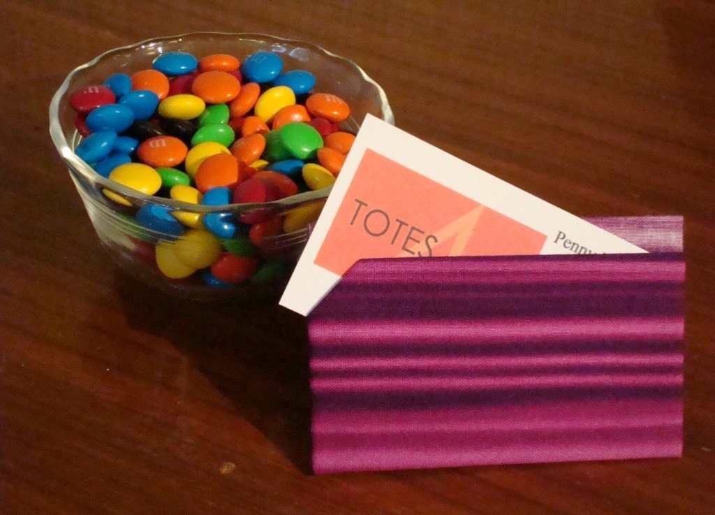 FREE SHIPPING Pink and Purple Stripe Origami Business/Gift Card Case