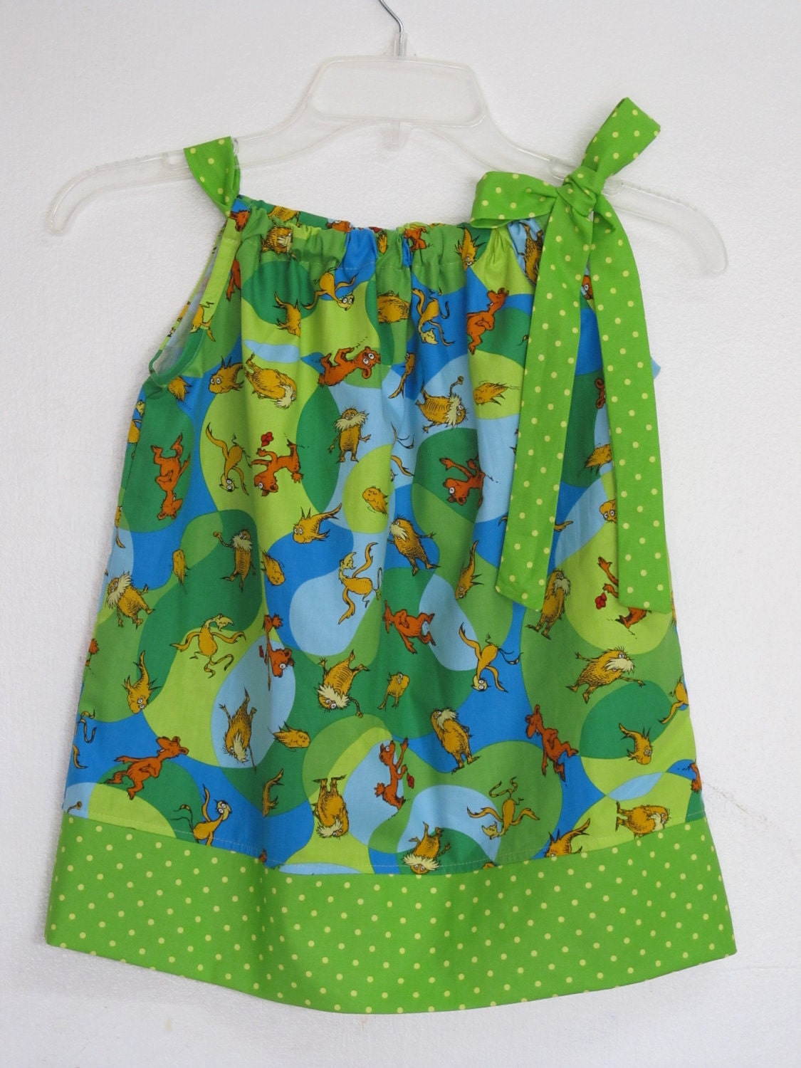 Last One- SALE-The Lorax- Childrens Pillowcase Dress- ONLY Sizes 3T/4T