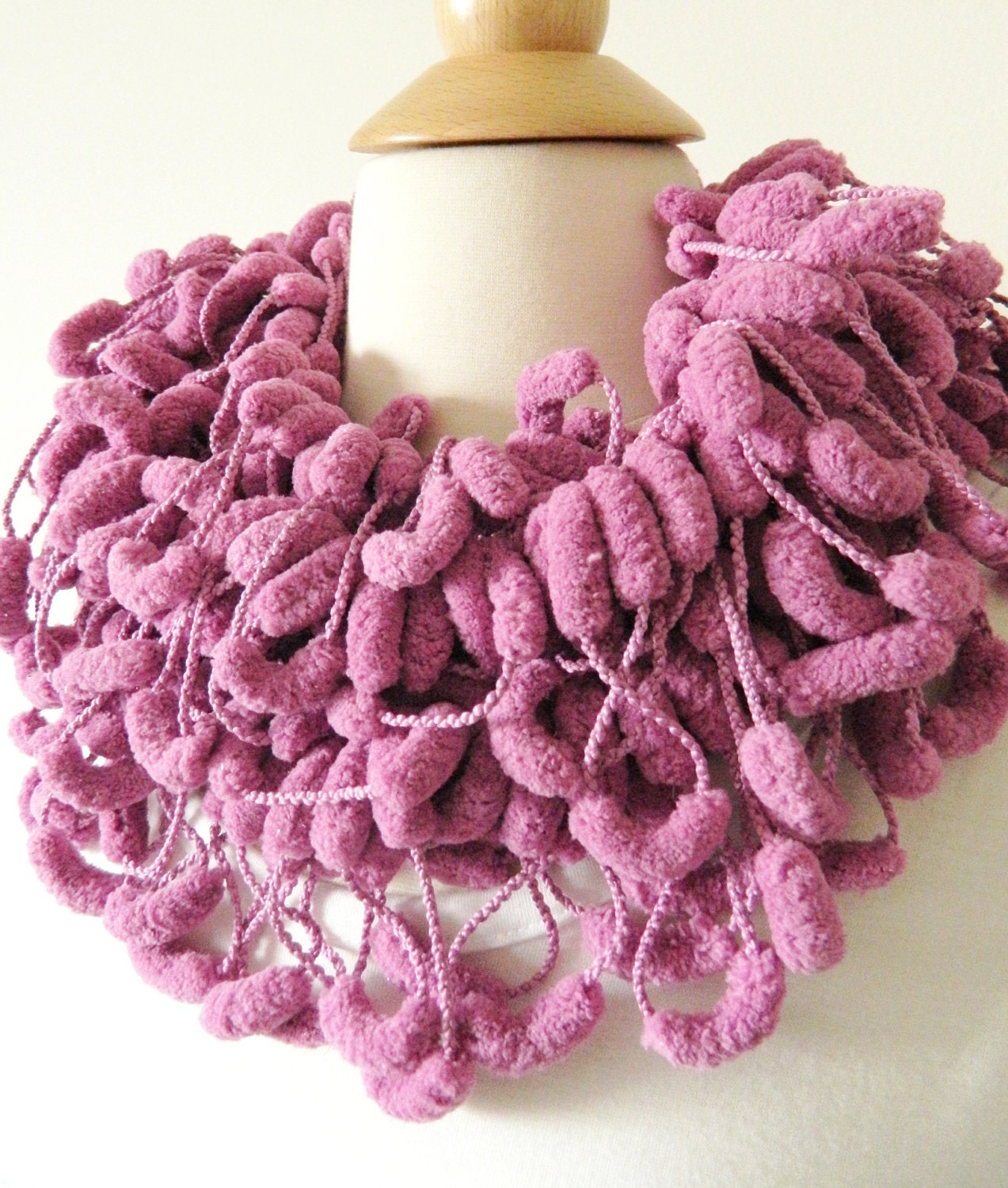 Sale Pompom Scarf - Super Soft Fashion Scarf - Orchid, Pink