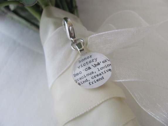 Custom Name Dictionary Charm for Bridesmaids, Birthday, Sister, Aunt, Mother by Kristin Victoria Designs