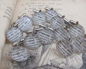 Six Pre-Designed Wedding Party Cuff Link Sets Dictionary Glass Gem Personalized for Groom, Groomsman, Best Man, Brother, Uncle, Cousin