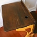 Industrial School Desk Bench Desk Chair. Bamboo Mustard Yellow. Shabby Chic. Childrens. Elementary. Mustard Orange. Fall Autumn Home Decor.
