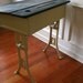 School Desk with Chalkboard Top. Shabby Chic Khaki Paint. Industrial Home Decor. Childrens Schoolhouse Play. Elementary. Vestiesteam.