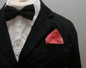 Pocket Square -- Handkerchief -- Pink and White woodland creatures