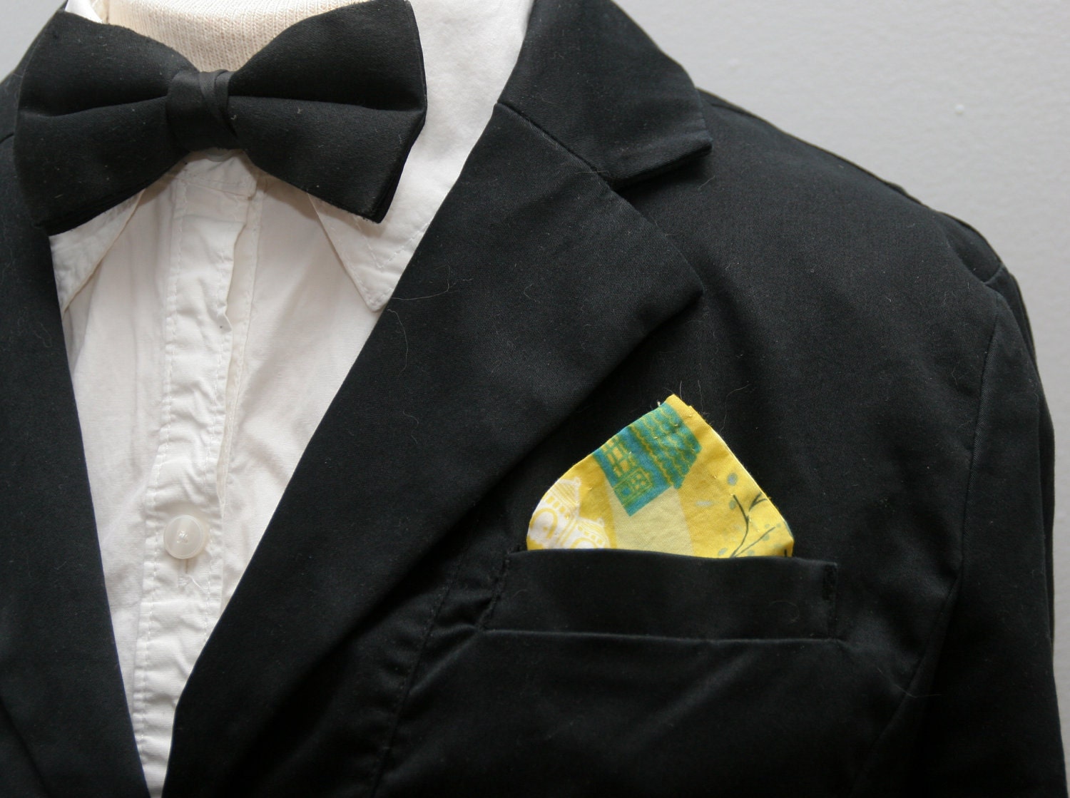 Pocket Square -- Handkerchief -- Yellow bounding Deer.