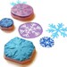 Snowflake rubber stamp set - handcarved set of 3