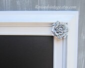 VINTAGE WEDDING DECOR Framed Magnetic Chalkboard White Shabby Chic Home Chalk board French Country Kitchen Baby Girl Nursery Bridal Gift