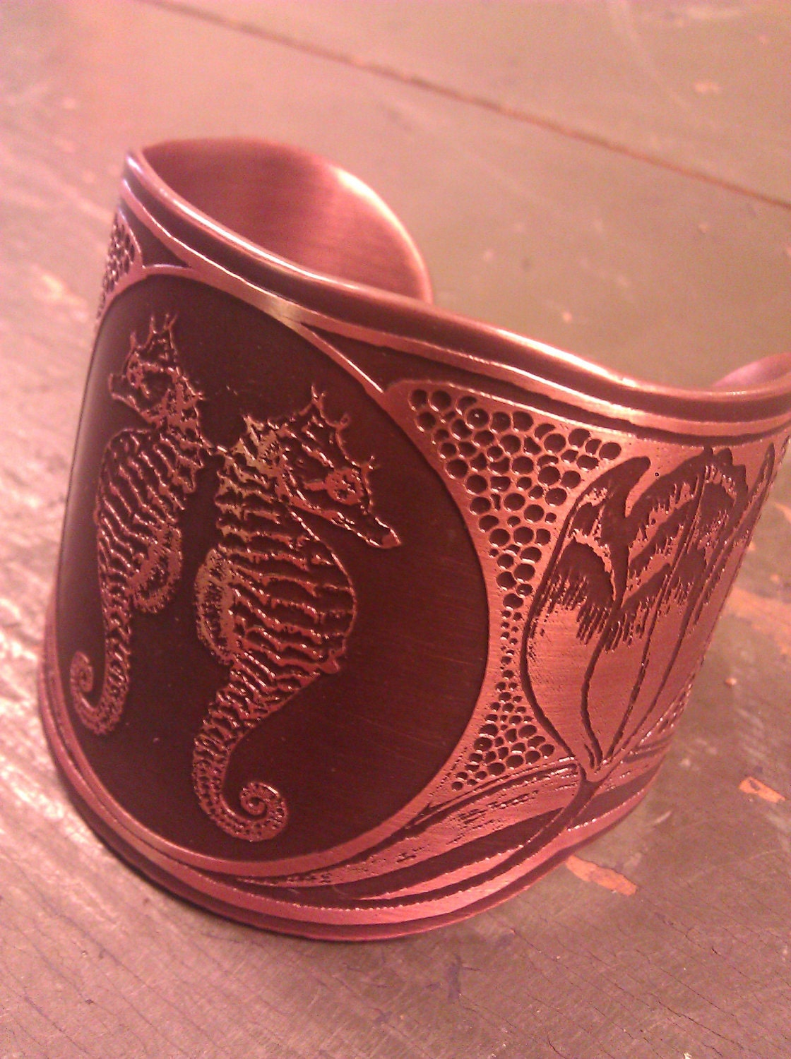 Copper Seahorse cuff