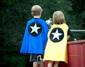 Star SUPER HERO CAPE - Boy or Girl single sided cape, super hero birthday party favor, simple hero costume, choose 8 colors