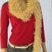 Two tone champagne beige, boa /scarfhand knitted, extra long, in eyelash yarn and wool