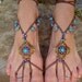 HULA HOOPING BAREFOOT sandals mustard yellow brown belly dance yoga beach sandals foot jewelry nude shoes made to order
