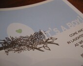 Little Egg in Nest - Boy or Girl Baby Shower - custom design invitation