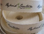 Twill Fabric Labels, half-inch ribbon, spool - uncut, natural or white