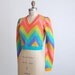 Vintage 70s Betsey Johnson Alley Cat Chevron Cropped Sweater