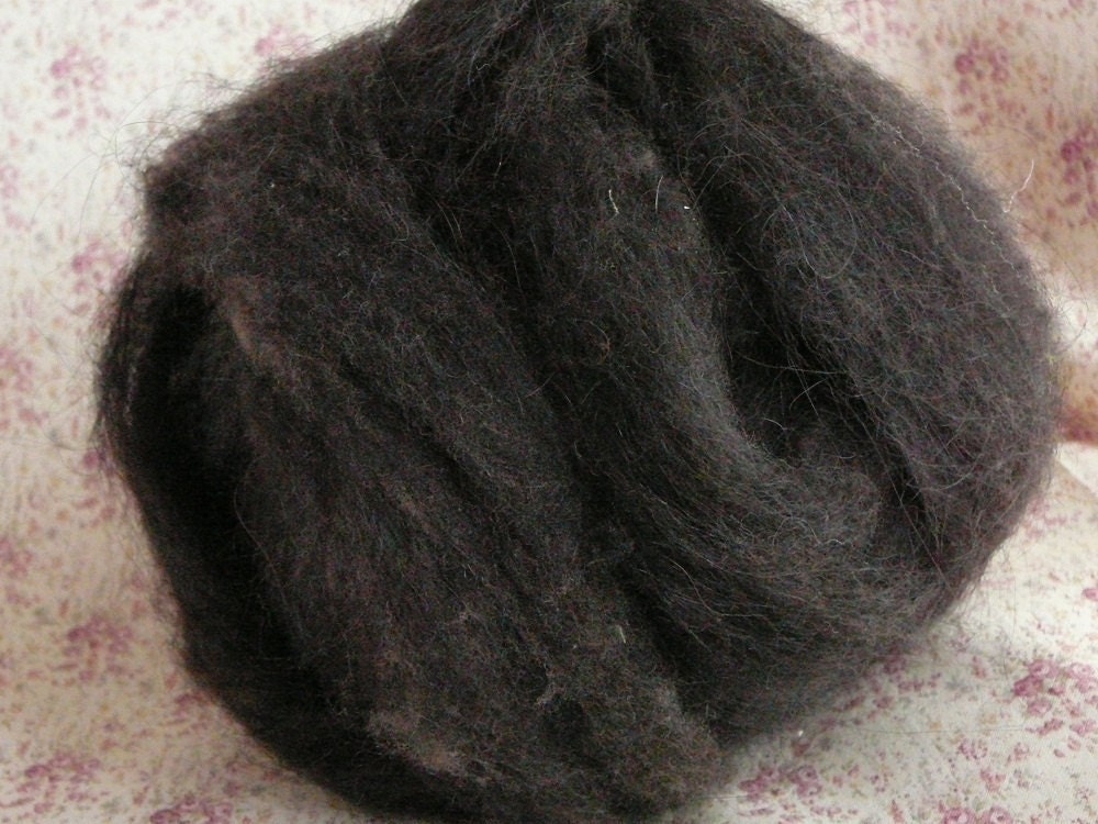 Dark Chocolate Brown Llama Roving - Marcella