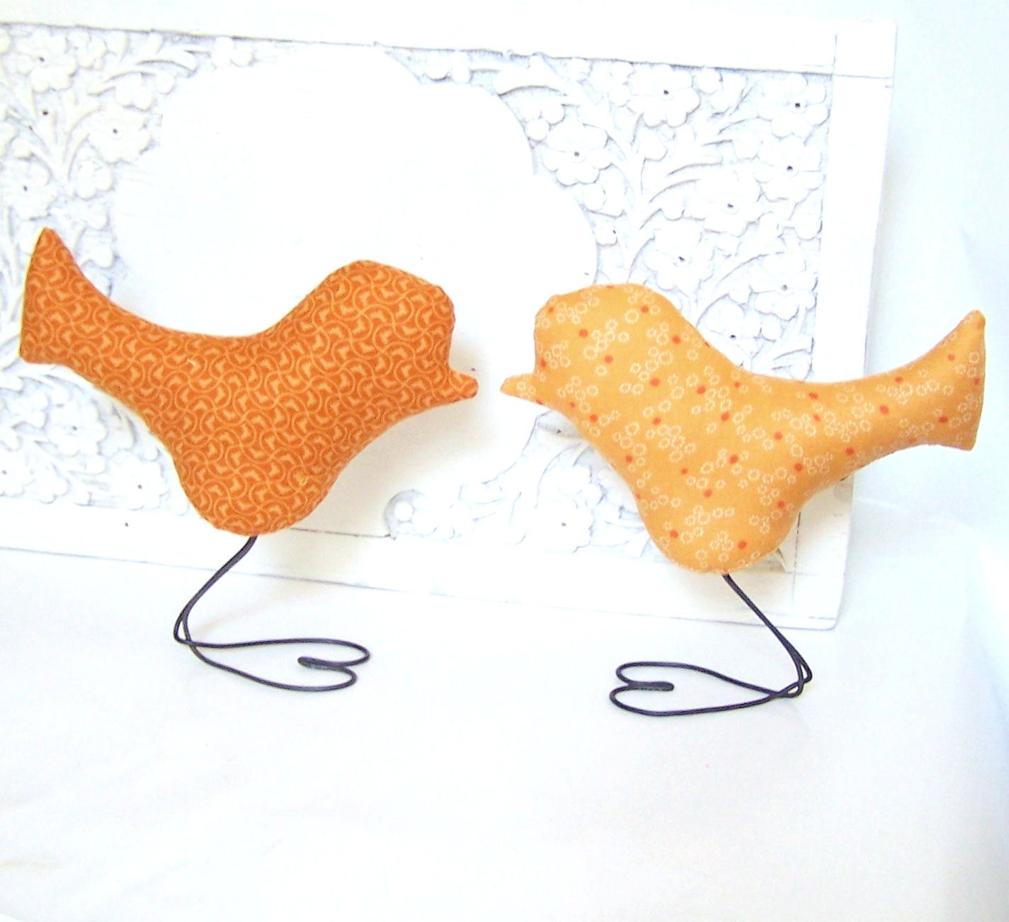 Wedding Cake Topper Love Birds in Rustic Orange and Autumn Spice, Autumn Wedding Decor