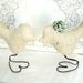 Custom Cream Burlap Love Birds Wedding Cake Toppers with Your Choice of Fabric for Flower, Spring Wedding, Wedding Gift, Personalize