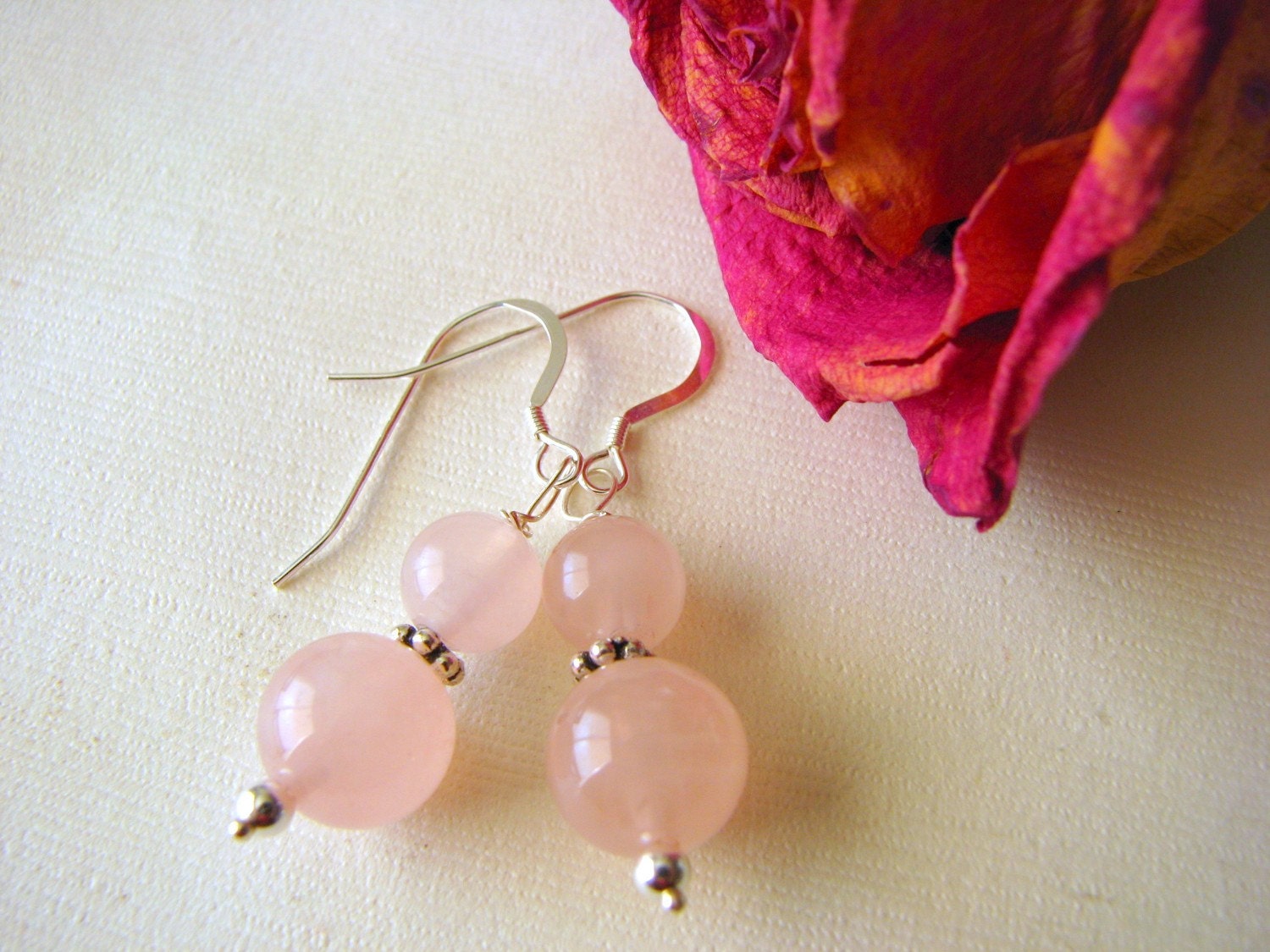 Rose Quartz Solo Earrings
