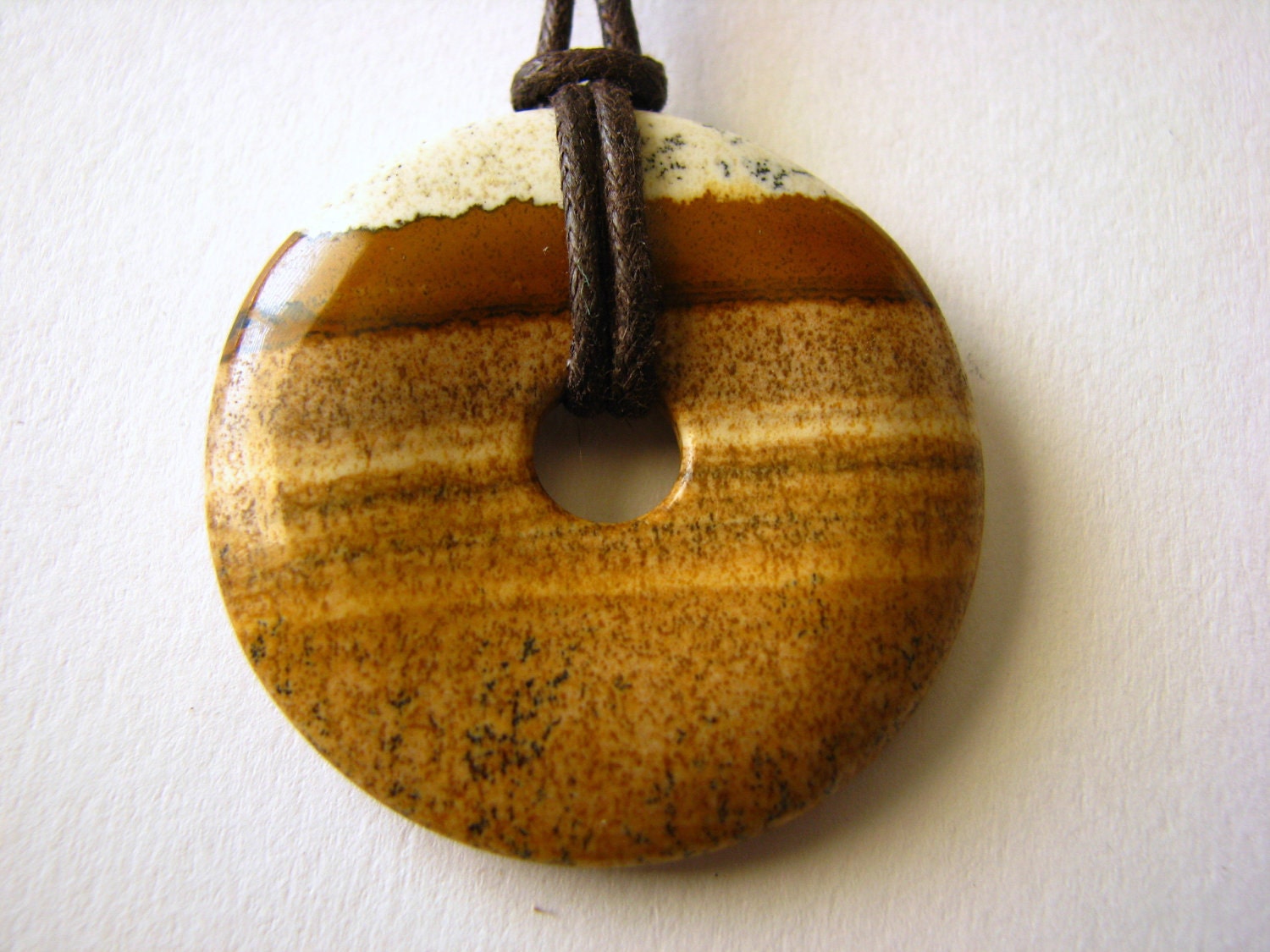 Comfort and Courage II - Picture Jasper 40mm Pendant - Nursing Necklace
