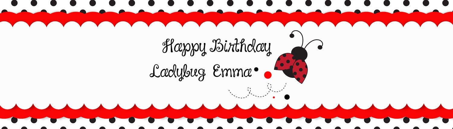 Ladybug Birthday-Printed On Waterproof Water Bottle Labels-15 Il_170x135