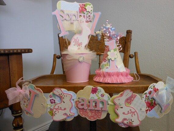 Shabby Chic Rabbit 1st Birthday Party Package Il_570xn