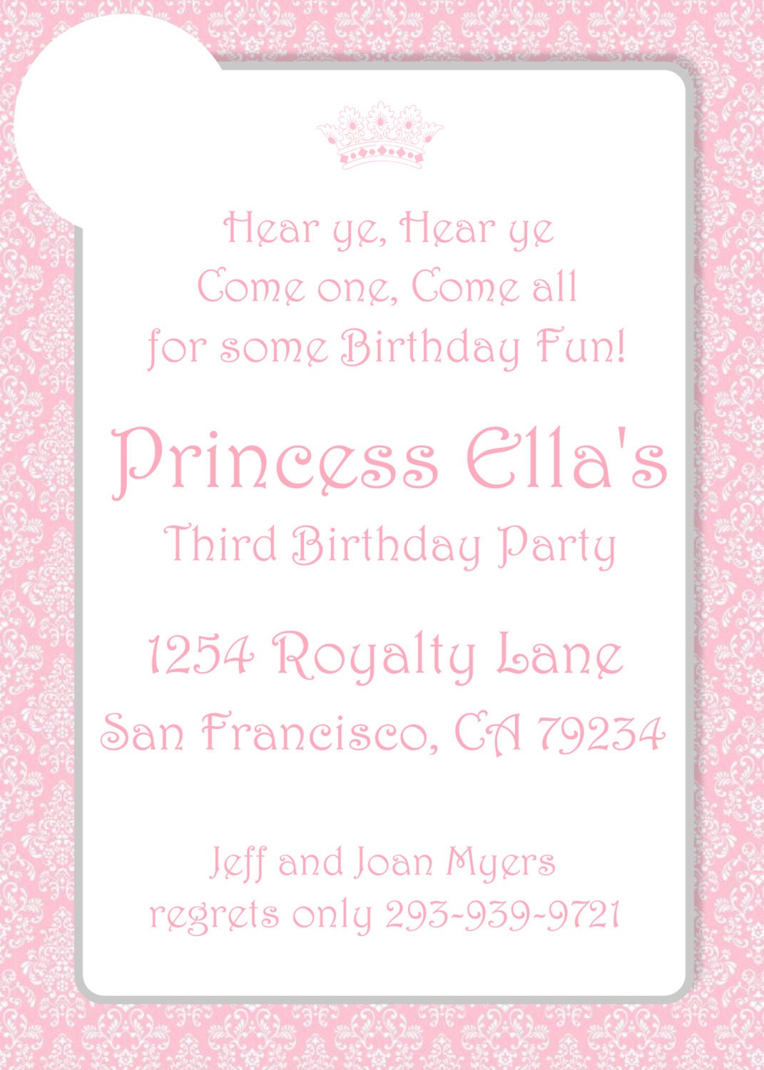 Princess Birthday-Happy Birthday Princess banner with Name and age