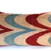 Devorative Pillows Handwoven Silk VELVET IKAT Pillow Cover by DivanCushu : 16x26inch, Ikat Throw Pillow, Red, Blue, Beige