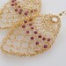 New Collection - Impressive Crochet Knitting Goldfilled Garnet Lace Earrings