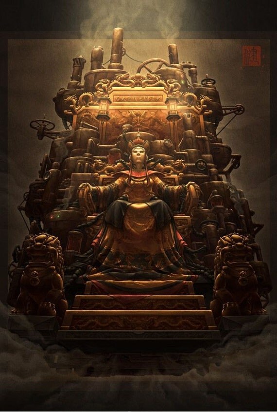 Immortal Empress Chinese Steampunk Print by James Ng