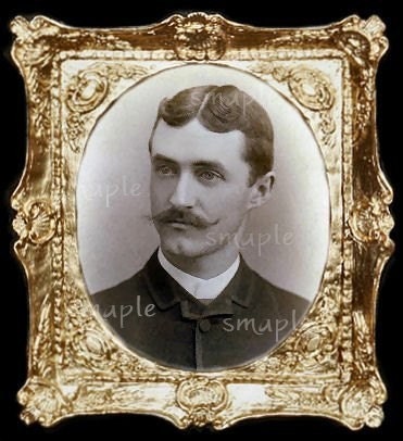 Vintage Portrait of A Gentleman Miniature Dollhouse Art Picture