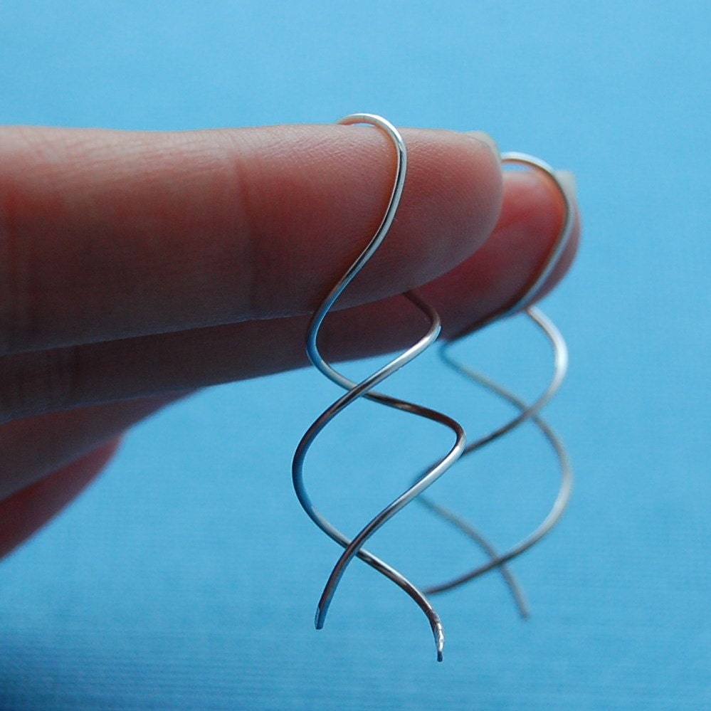 Double Helix DNA Sterling Silver Earrings