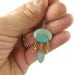 Mint, Turquoise Exotic earrings, Gold Earrings, Dangle, Magic mint Oval and marquise hanging, gold Crystal Dorado , lightweight earrings