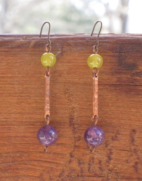 Copper Drop Earrings