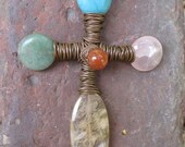 Wire Wrapped Cross Pendant