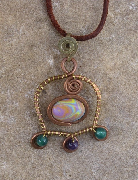 Pastel Tye Dye Bell Pendant