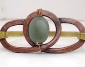 Loop Bracelet with Green Stone